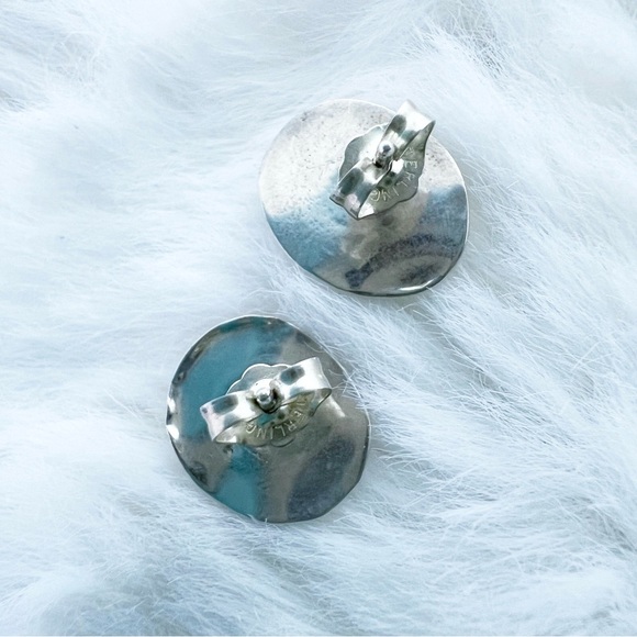 *SOLD* Vintage Turquoise Silver 925 Native Handmade Earrings Native Navajo - Picture 8 of 9